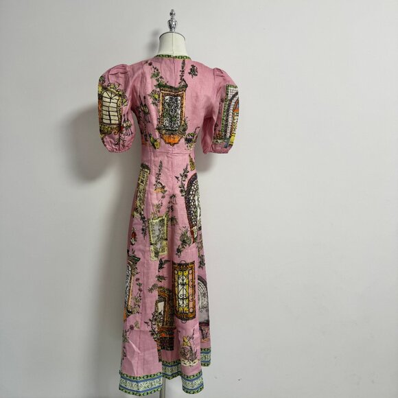 Alémais Monte printed linen midi dress - Picture 8 of 12